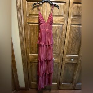 Size 7 layered ruffled burgundy dress